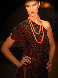 runway picture from fashion model Franzisca Scheffer during the trend collection spring/summer 2008 - designer Torsten Amft