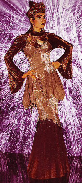 copper silver fantasy robe in 'New Romance' style from the collection 'Germany - a winter fairy tale' of the category 'German fashion art' with name 'Crystal' designed of Lam